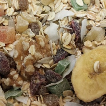 Muesli tropical vierkant
